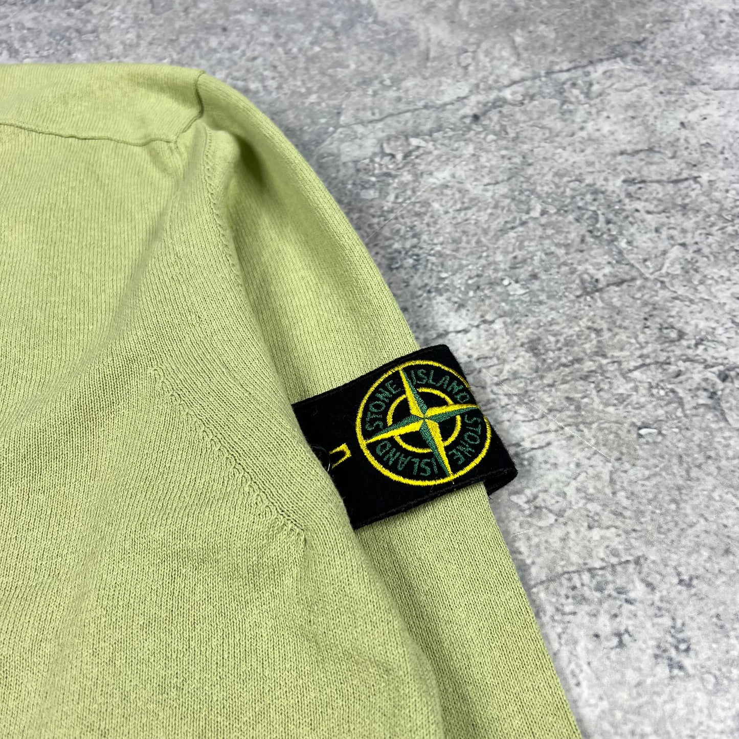 Stone Island Lime Knit Sweatshirt Medium 21”