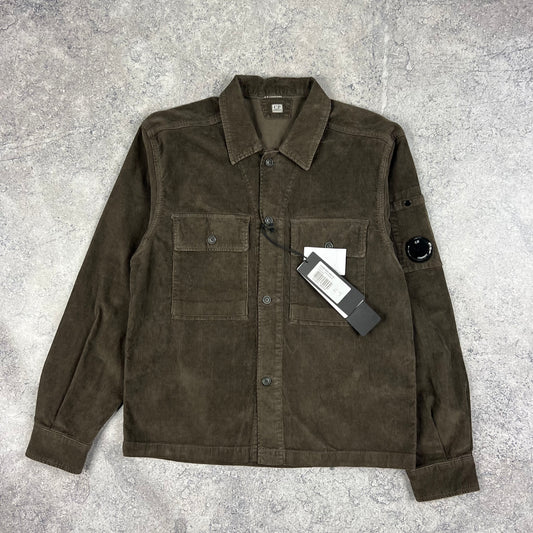 CP Company Khaki Corduroy Lens Overshirt Small 20.25” BNWT