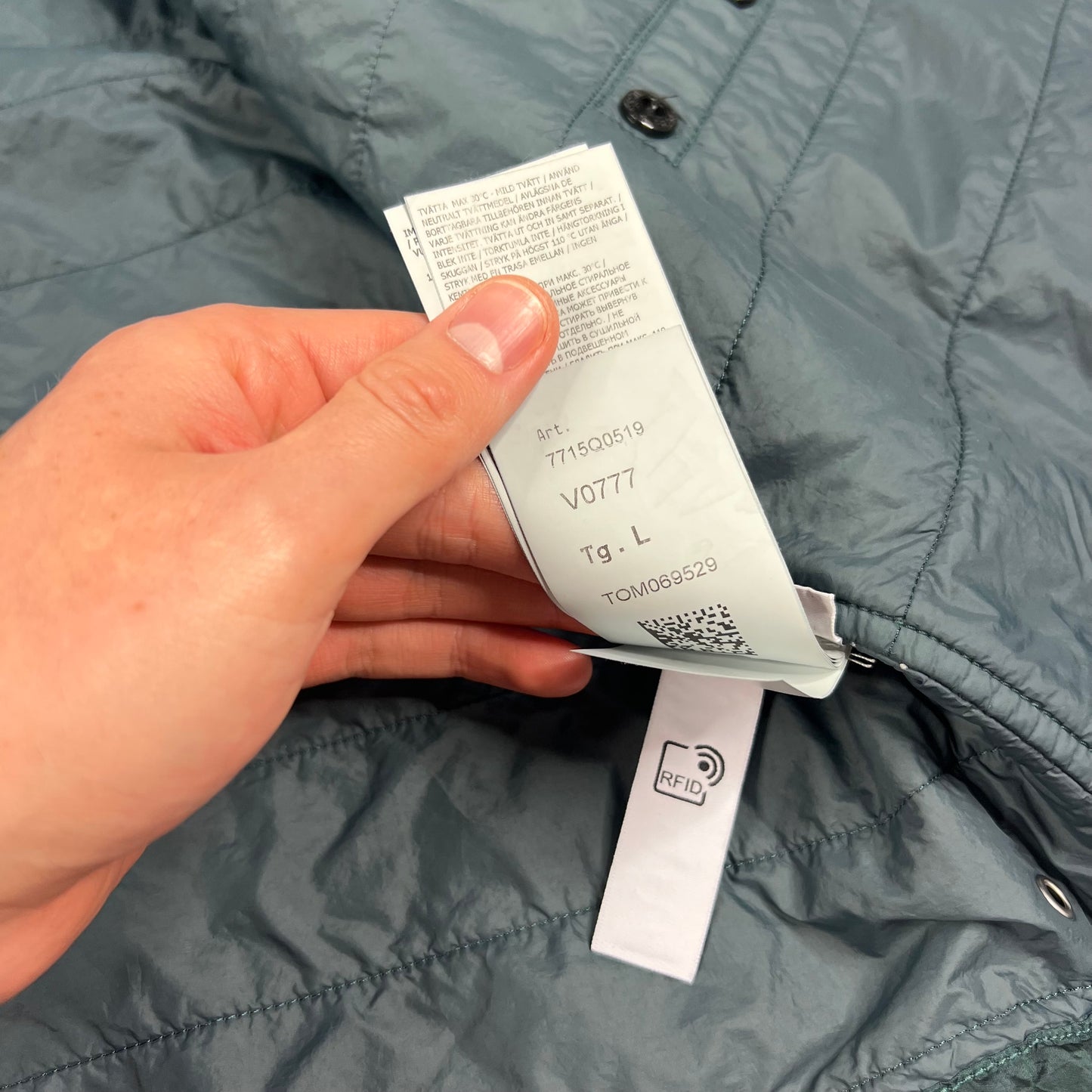 Stone Island Green Nylon Metal Primaloft Jacket Large 24”