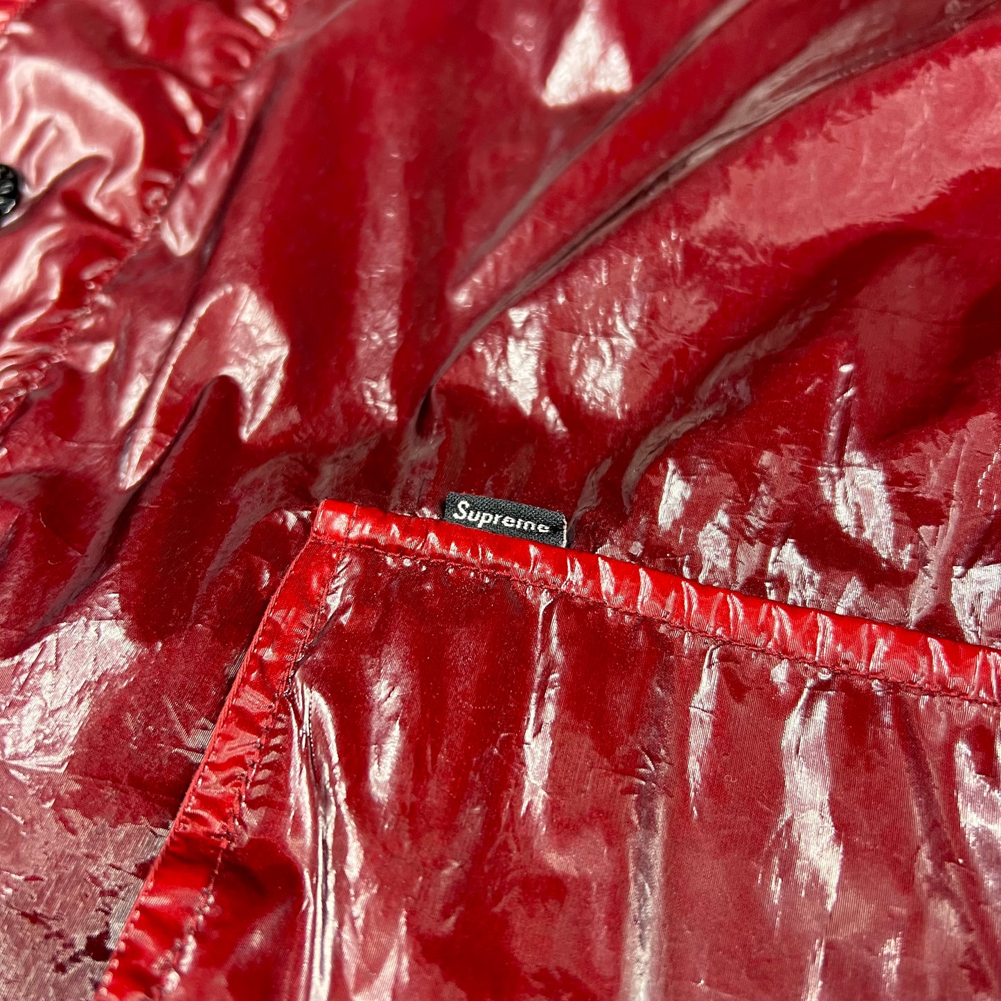 Stone Island x Supreme New Silk Light Red Jacket Medium 23”