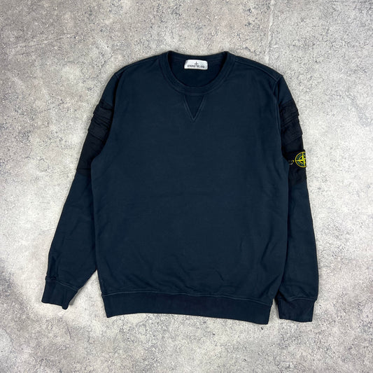 Stone Island Navy Multi Pocket Sweatshirt Medium 22.5”