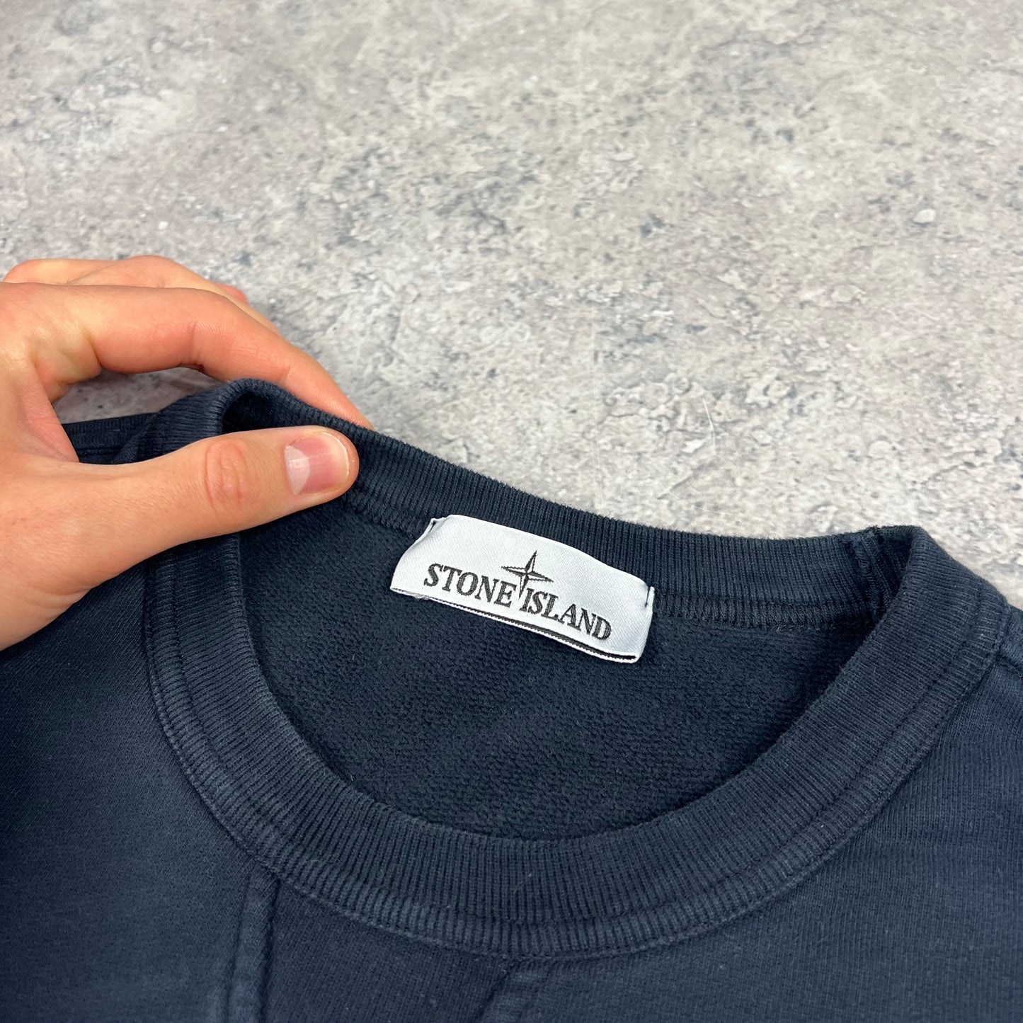 Stone Island Navy Multi Pocket Sweatshirt Medium 22.5”