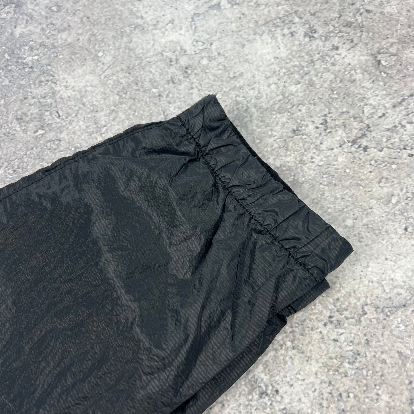 Stone Island Black Seersucker Nylon Metal Cargo Trousers W31”