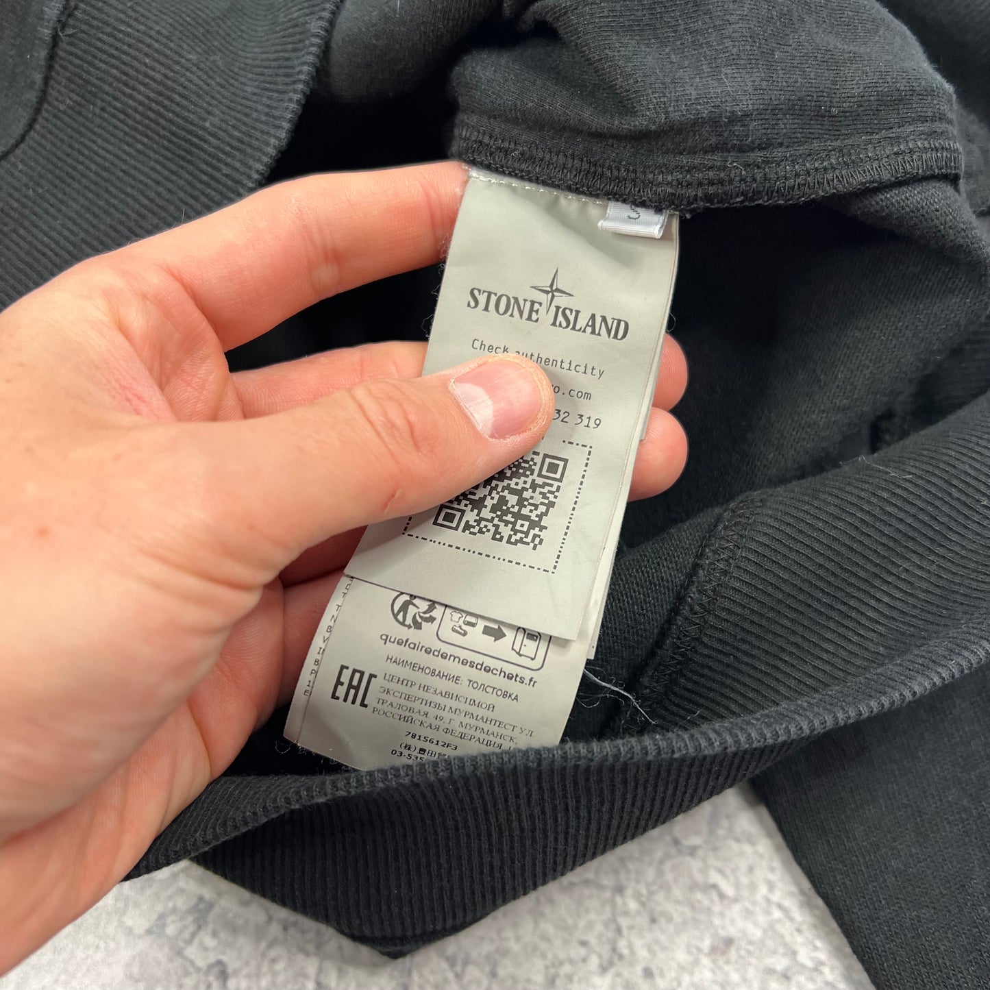 Stone Island Black Ghost Hoodie Small 21.5”