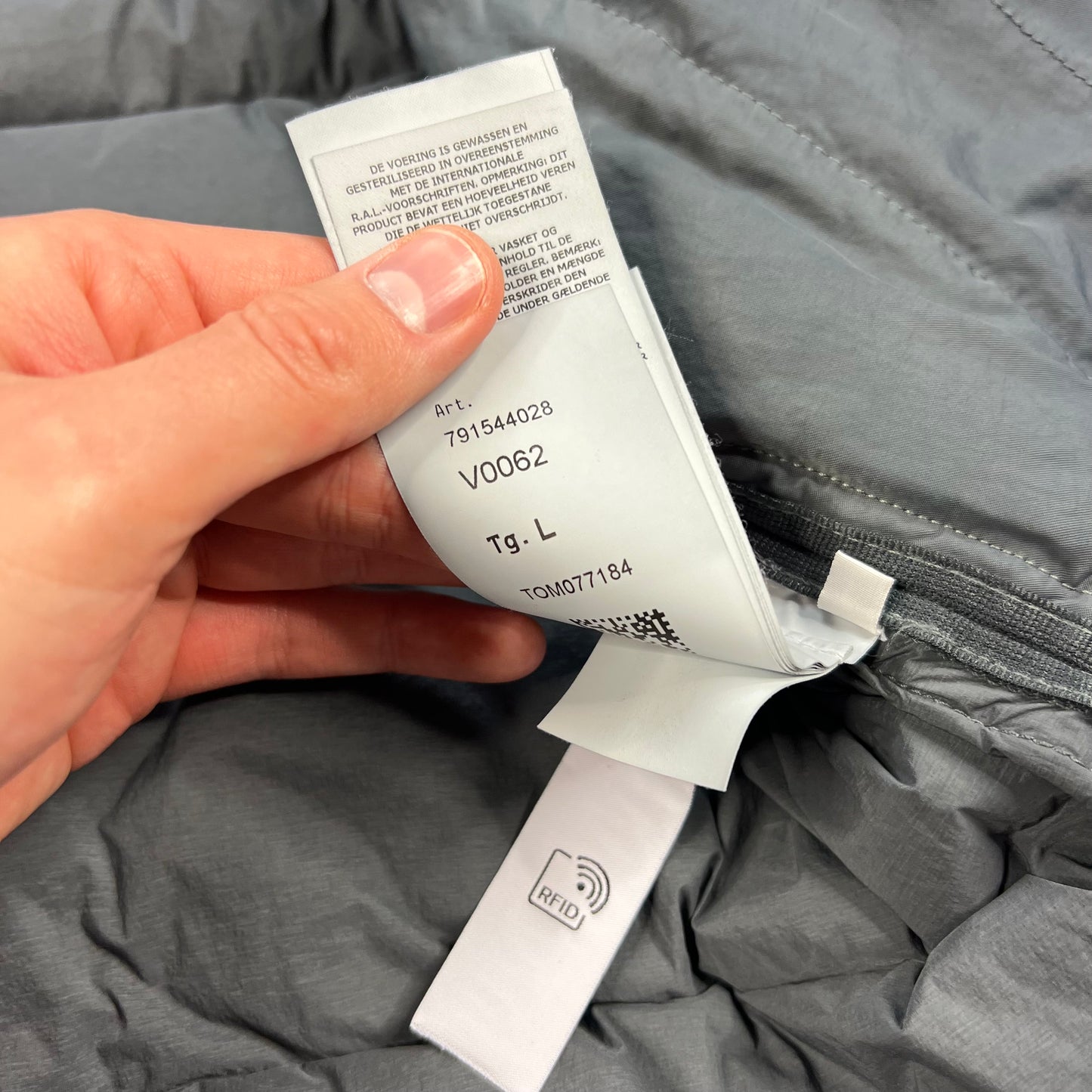 Stone Island Grey Seamless Tunnel Down Jacket Large 24.5”