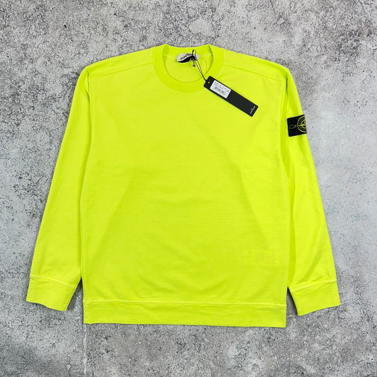 Stone Island Lime Sweatshirt Medium 22.25” BNWT