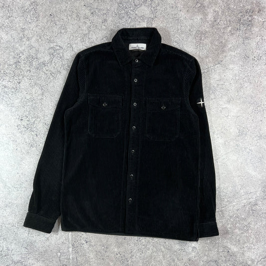 Stone Island Black Corduroy Shirt Small 20.25”