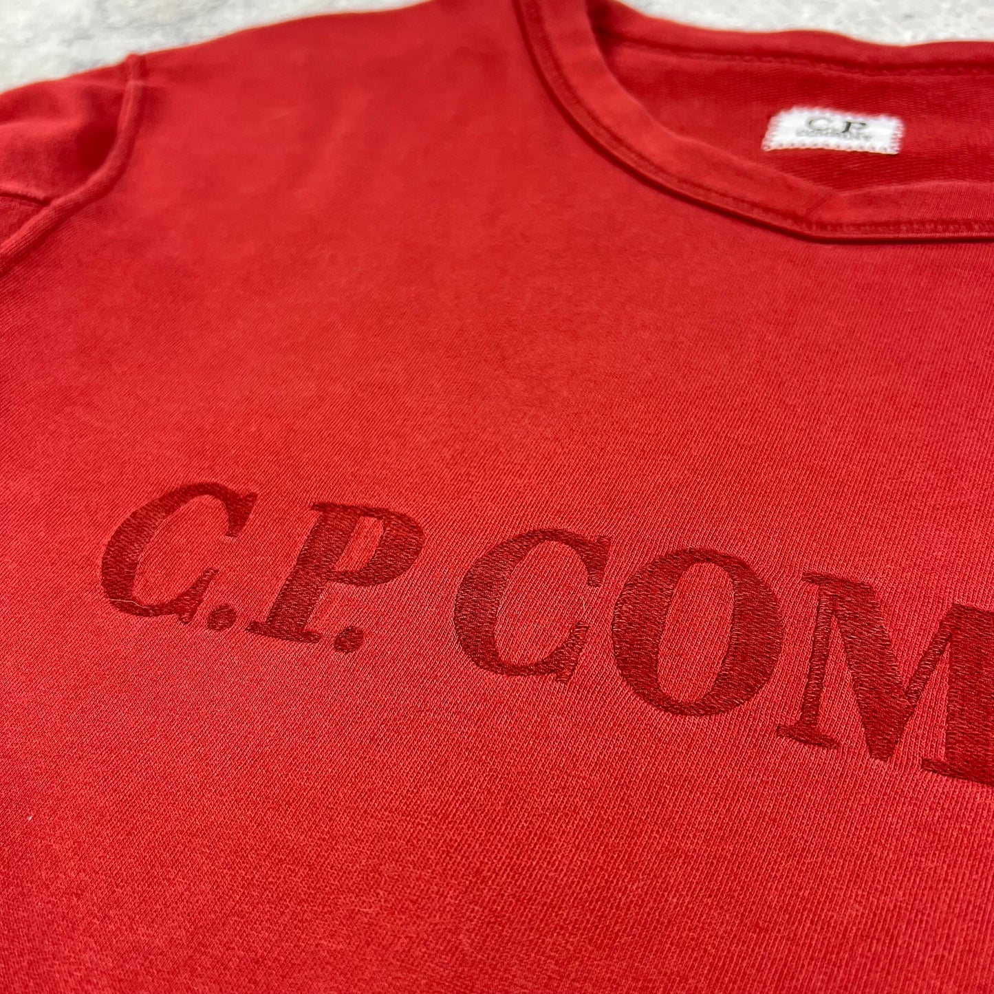 CP Company Red Embroidered Logo Sweatshirt Large 21.25”