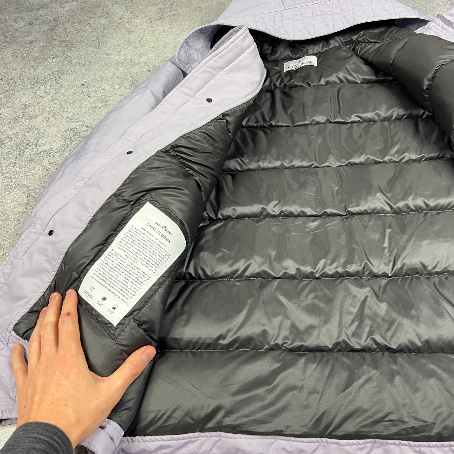 Stone Island Lilac David Down TC Jacket Large 24.5”