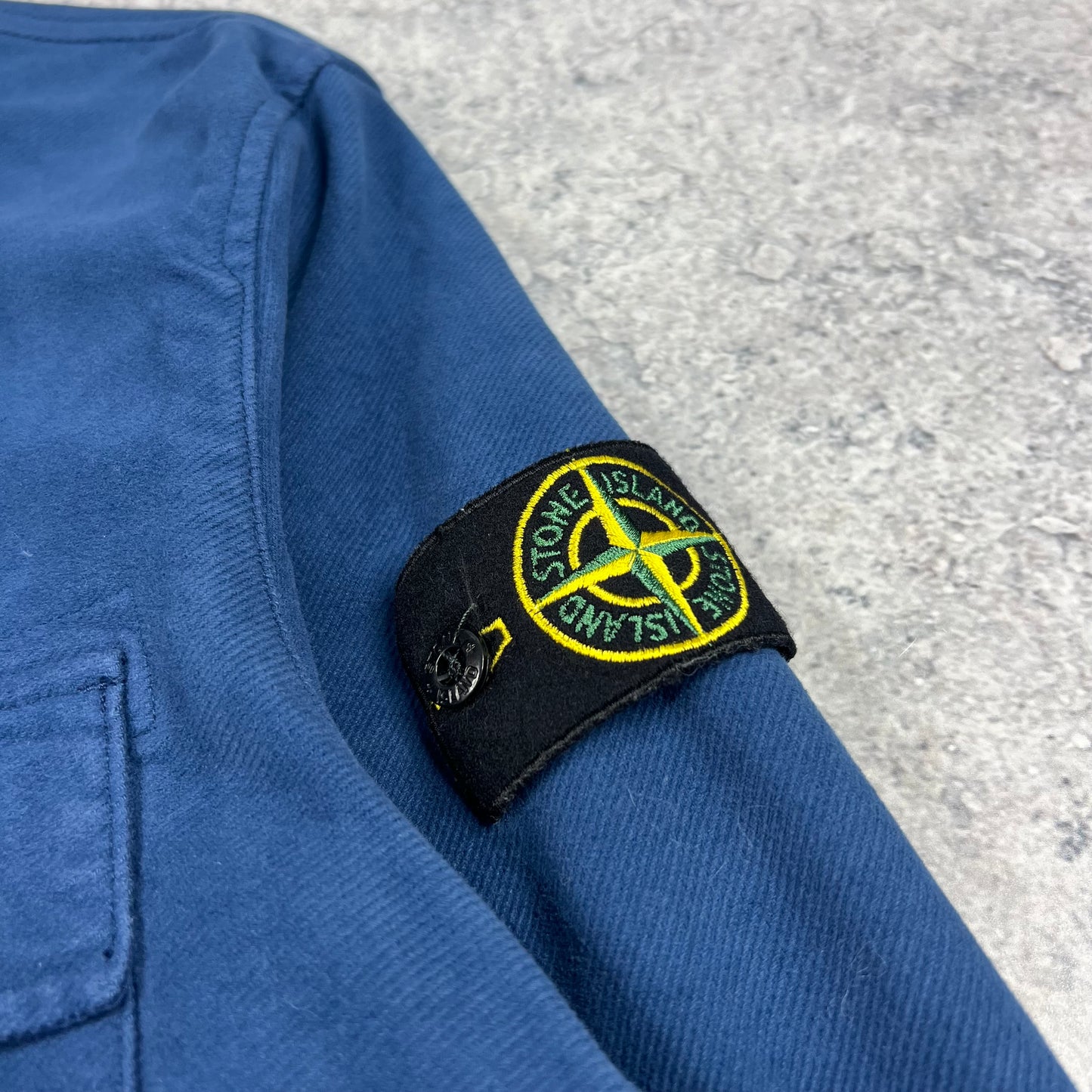 Stone Island Blue Diagonal Weave Overshirt Large 24”