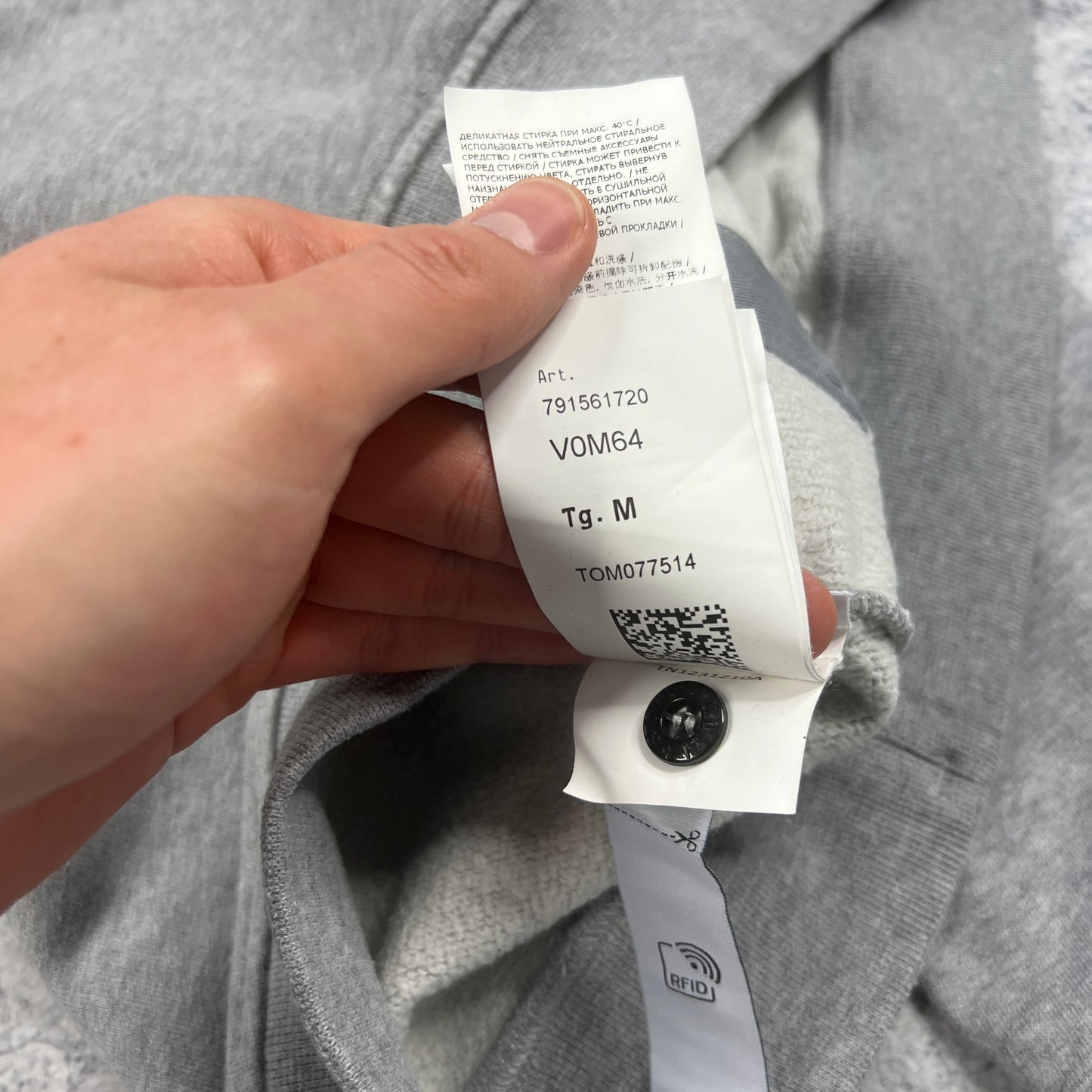 Stone Island Grey Pullover Hoodie Medium 23”