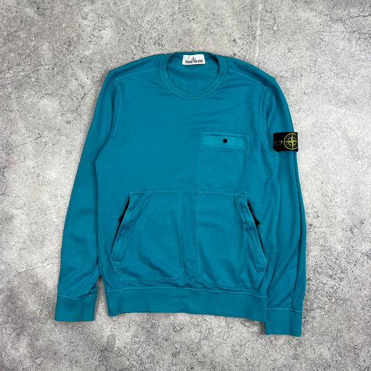 Stone Island Blue Sweatshirt Small 20.25”