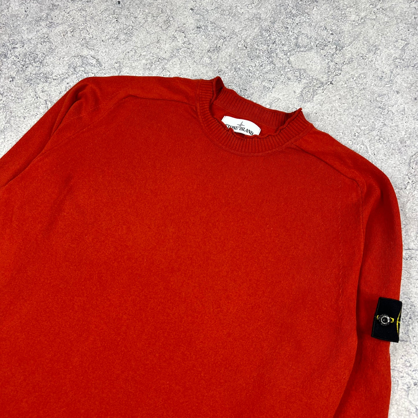 Stone Island Red Knit Sweatshirt Large 22”