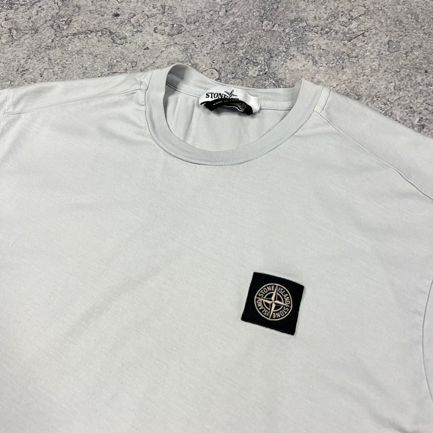 Stone Island Ice Blue Patch T-Shirt Small 19”