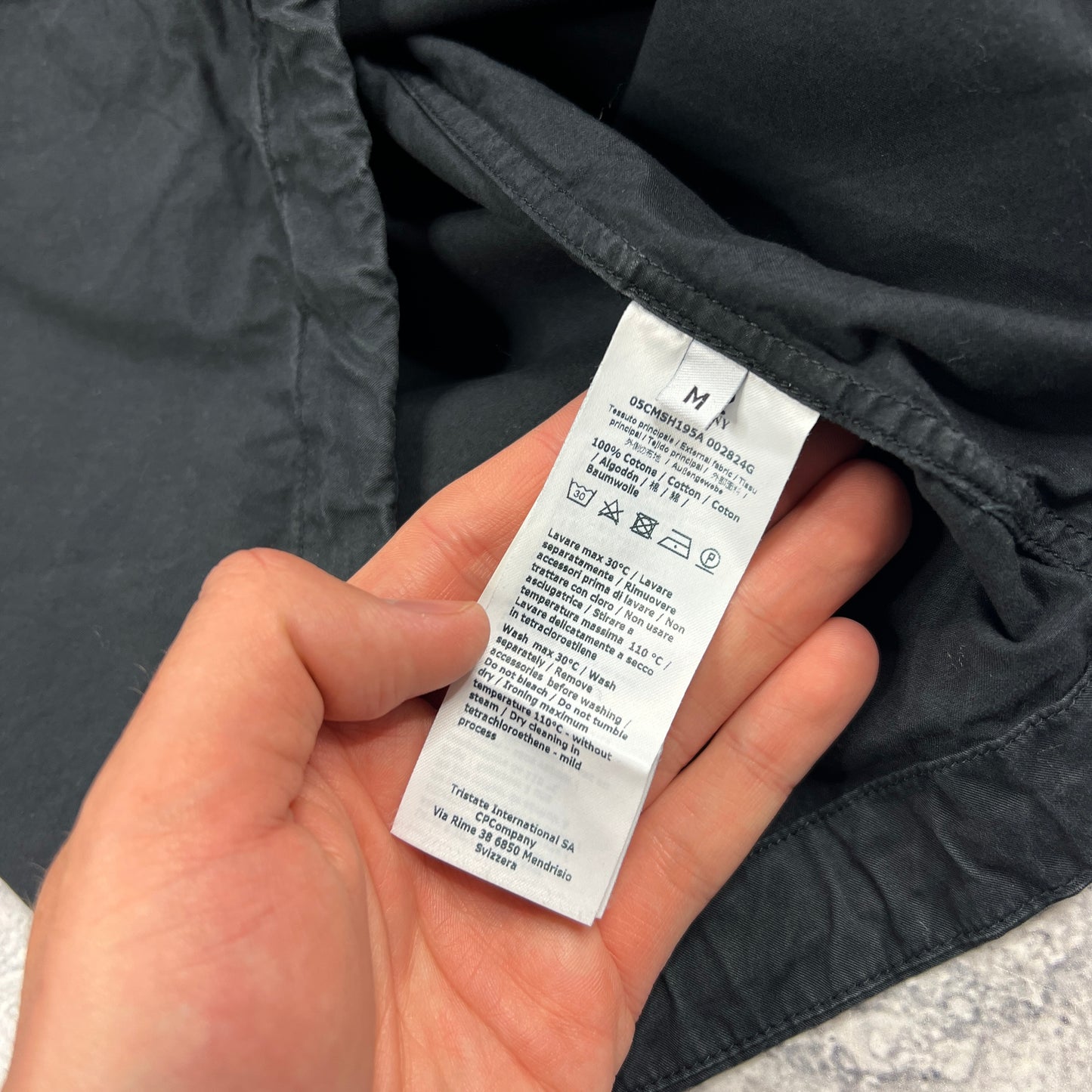 CP Company Black Cotton Lens Smock Medium 22.5”
