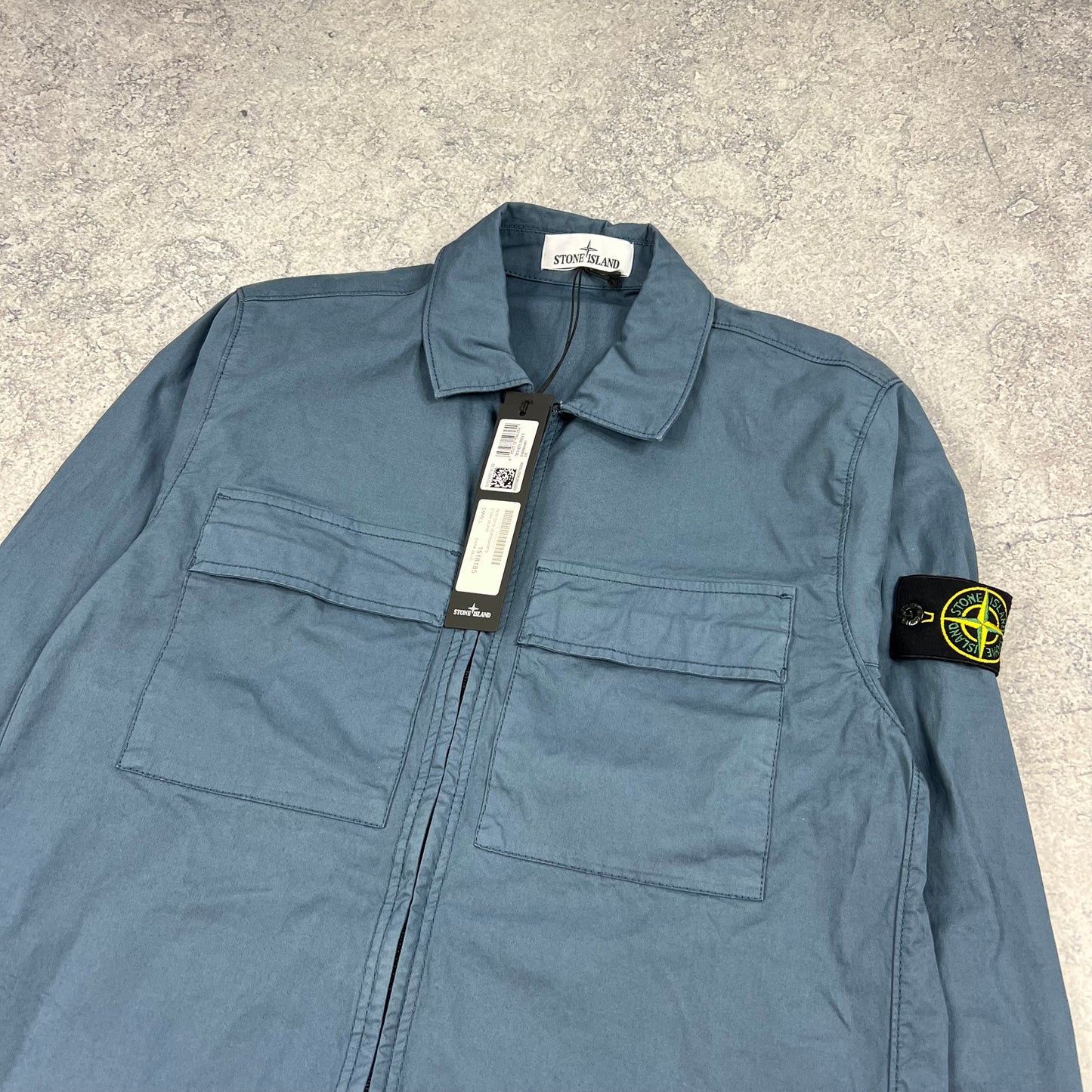 Stone Island Blue Overshirt Small 20” BNWT