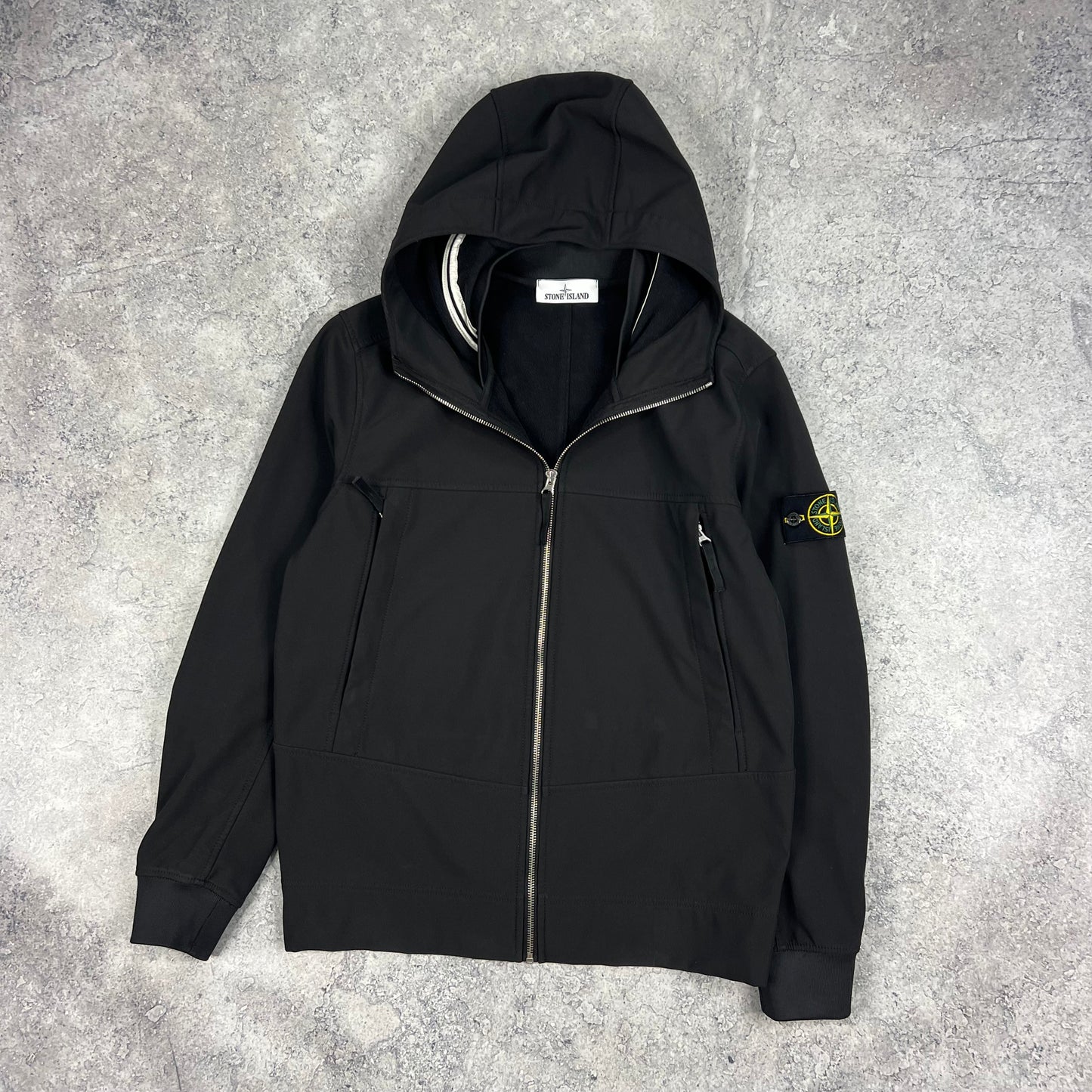 Stone Island Black Softshell Jacket Medium 21.5”