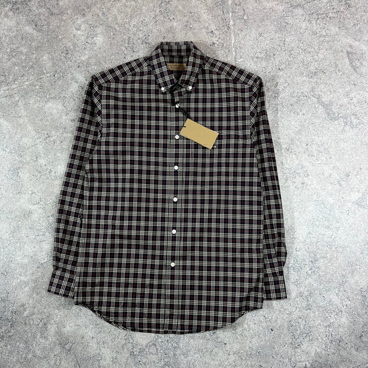 Burberry Navy Check Shirt XS/S 19.75” BNWT