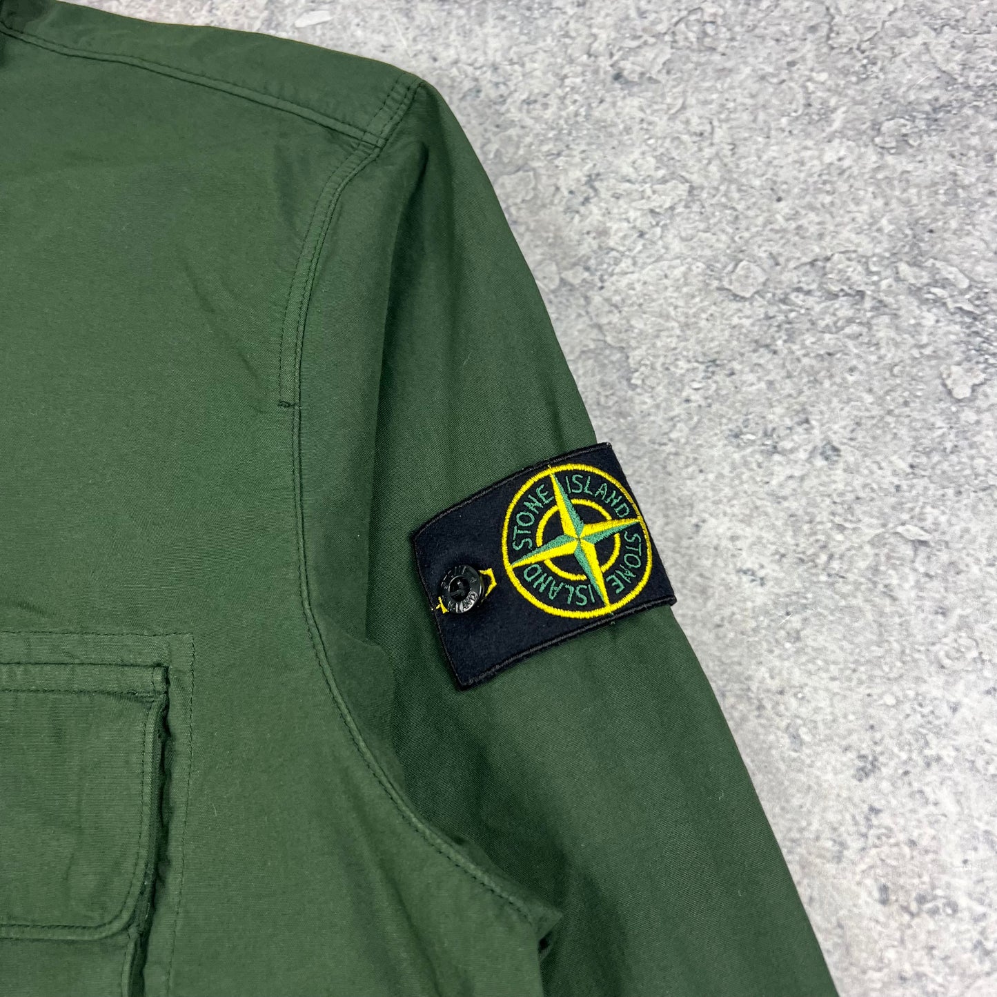 Stone Island Canvas Weave Cotton Green Overshirt XL 24.5” BNWT