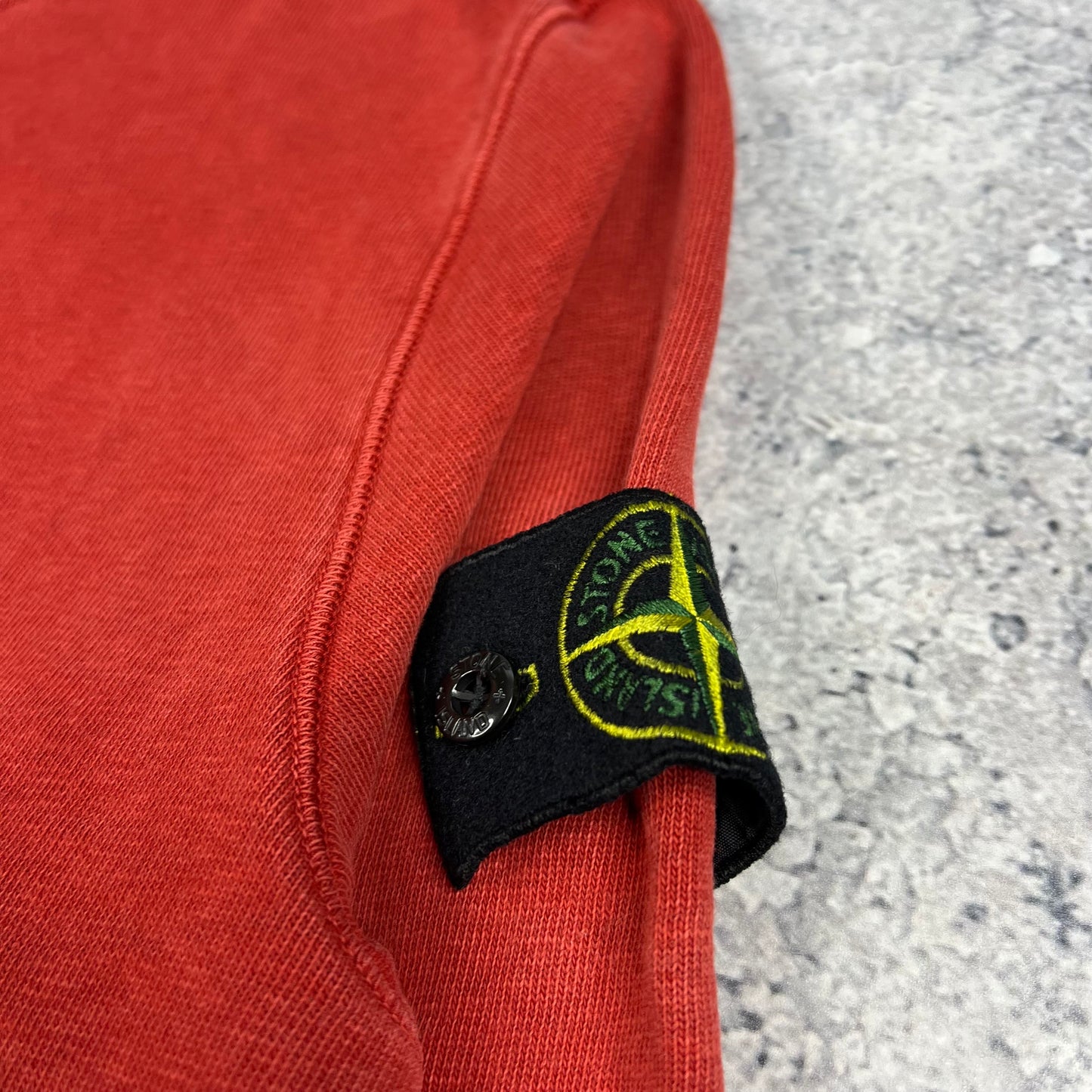 Stone Island Red Garment Dyed Sweatshirt Small 19.75”