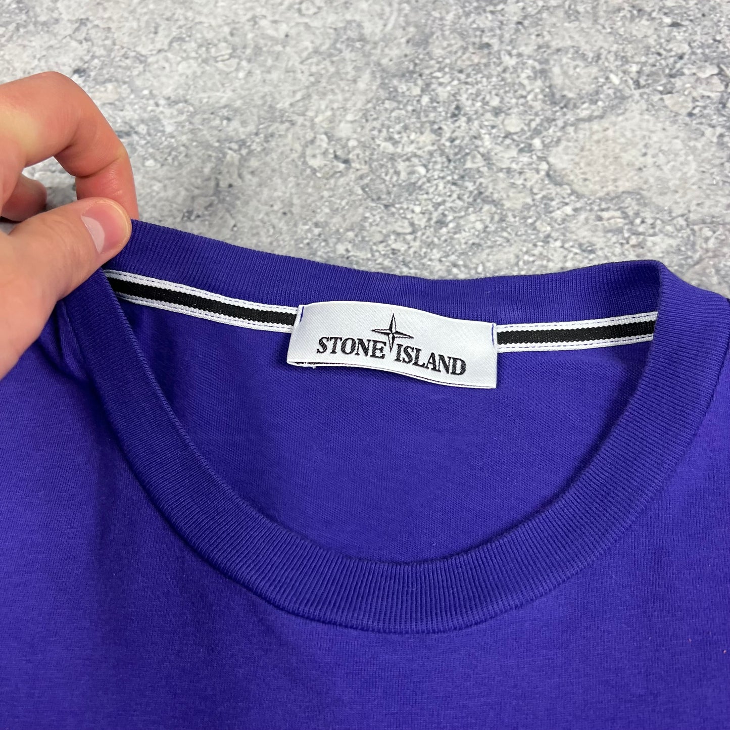 Stone Island Blue/Orange Micro Dot Logo T-Shirt Large 20.25”