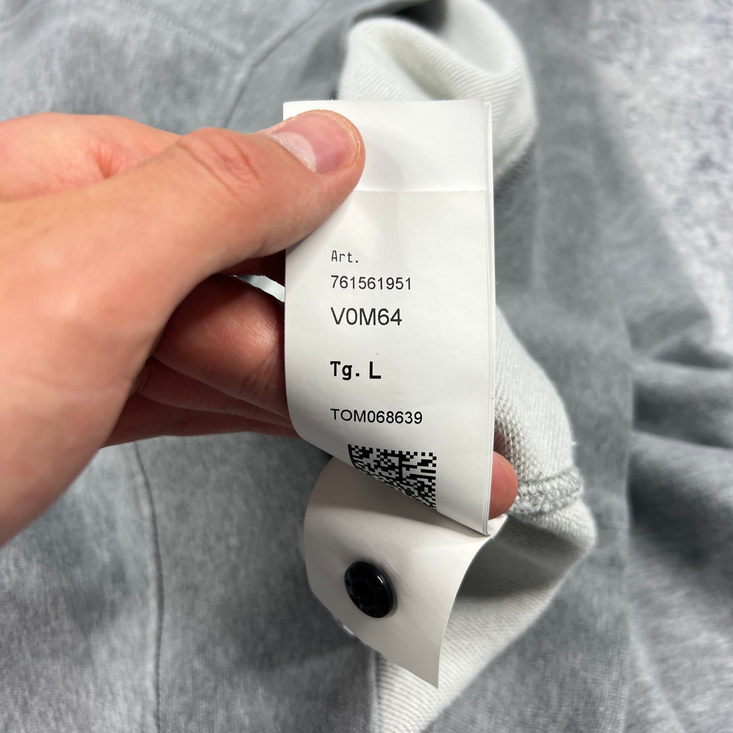 Stone Island Grey Q Zip Sweatshirt Large 23.5”