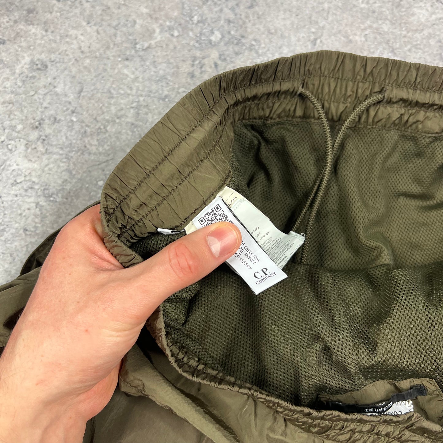 CP Company Khaki Lens Chrome Cargo Trousers Size 46- W30-32”