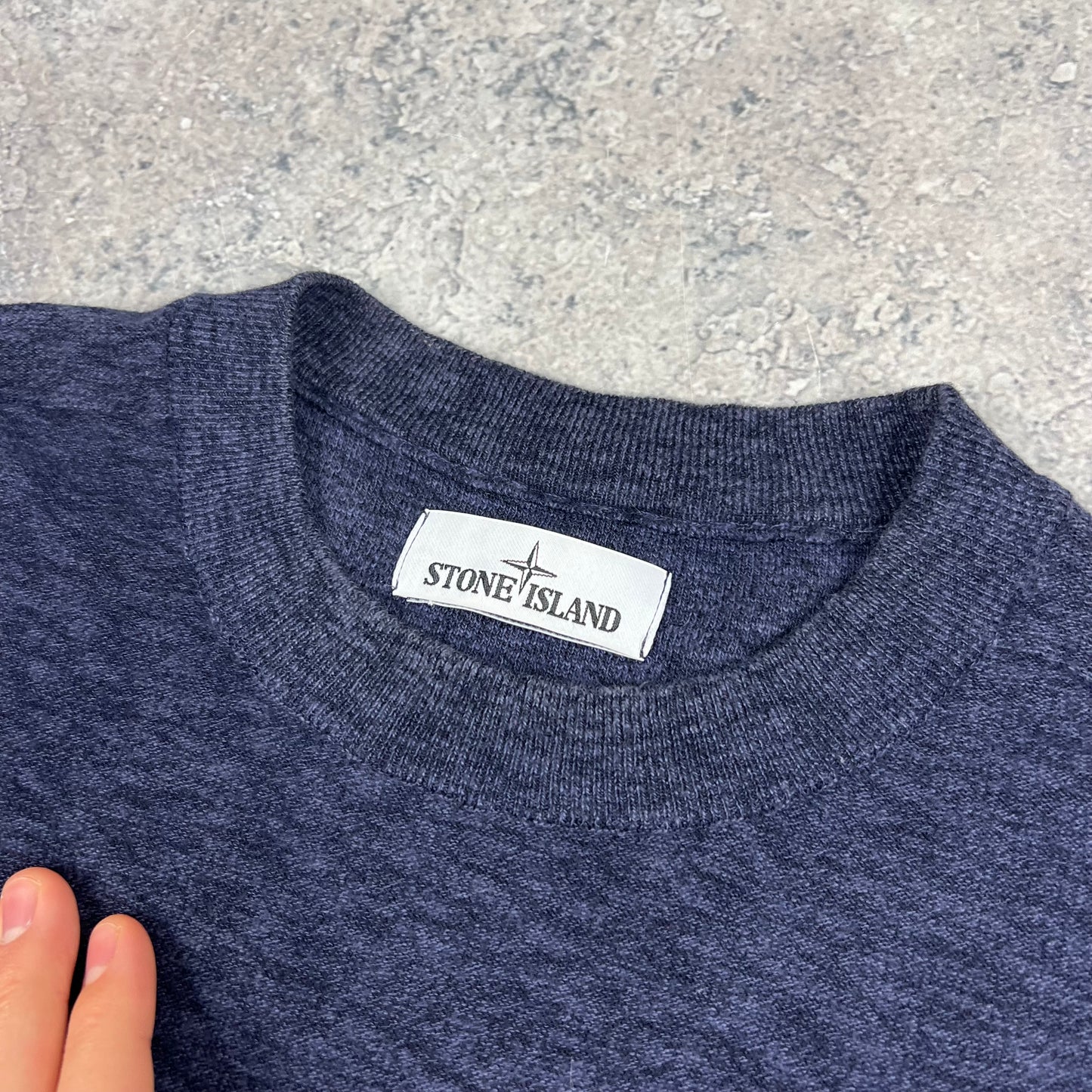 Stone Island Navy Knit Sweatshirt XL 23”