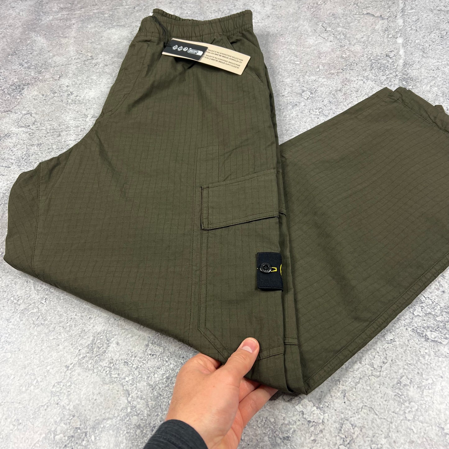 Stone Island Khaki Mil Spec Ripstop Cargo Trousers W34” BNWT