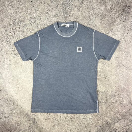 Stone Island Blue Garment Dyed Patch T-Shirt Medium 20.25”