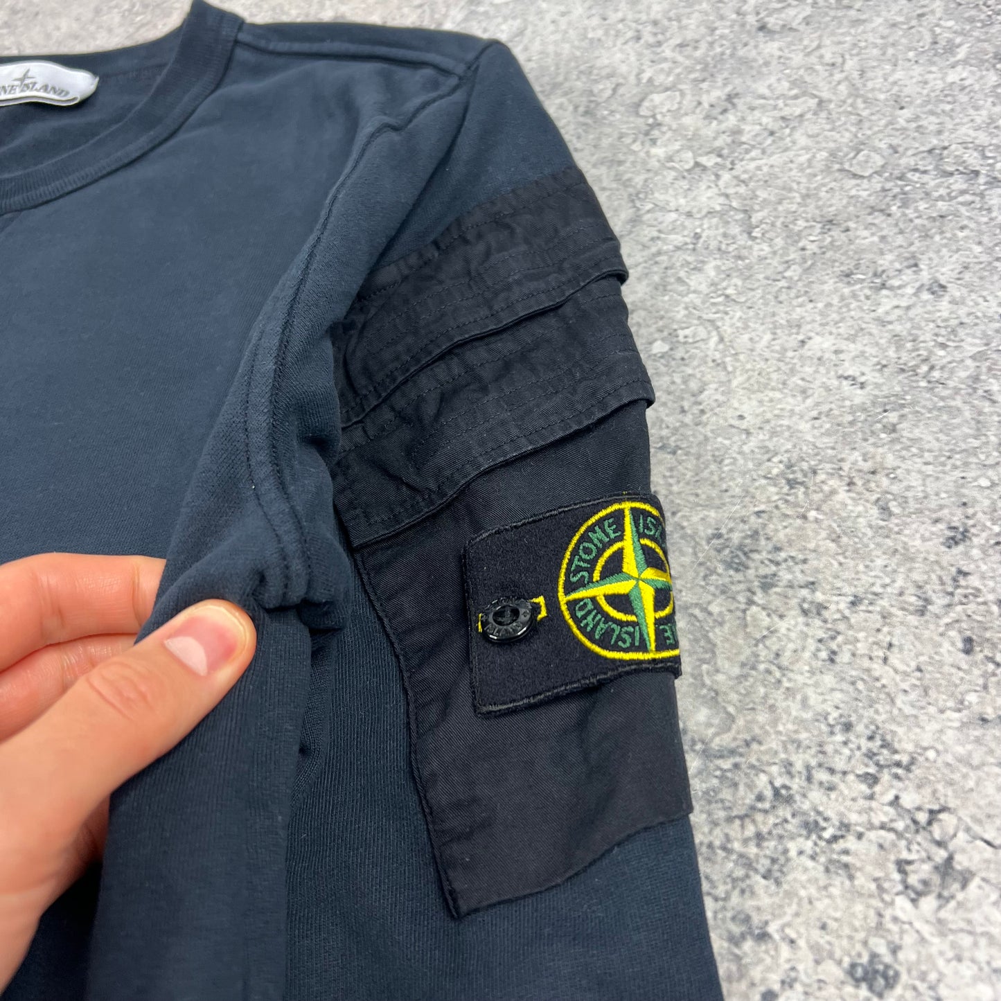 Stone Island Navy Multi Pocket Sweatshirt Medium 22.5”