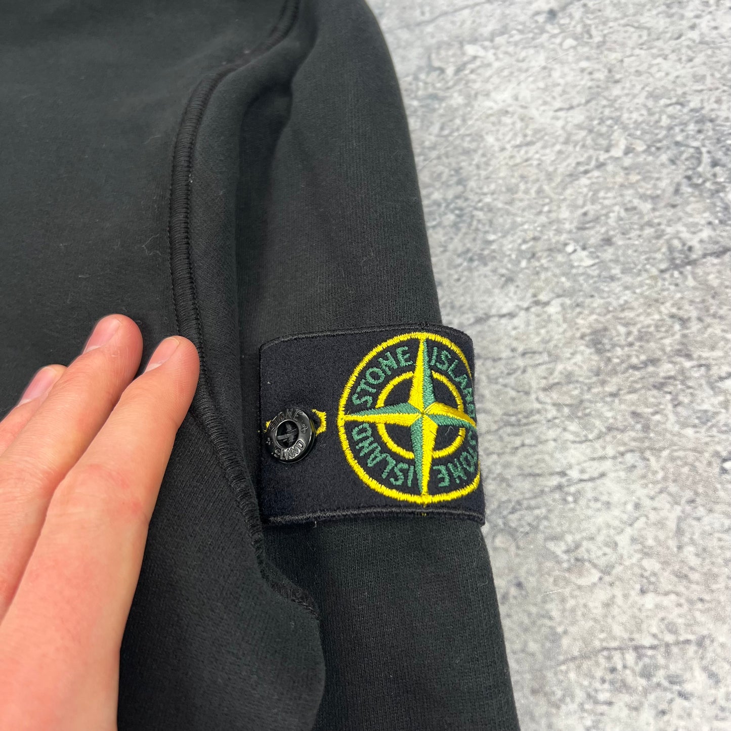 Stone Island Black Pullover Hoodie Small 20.5”