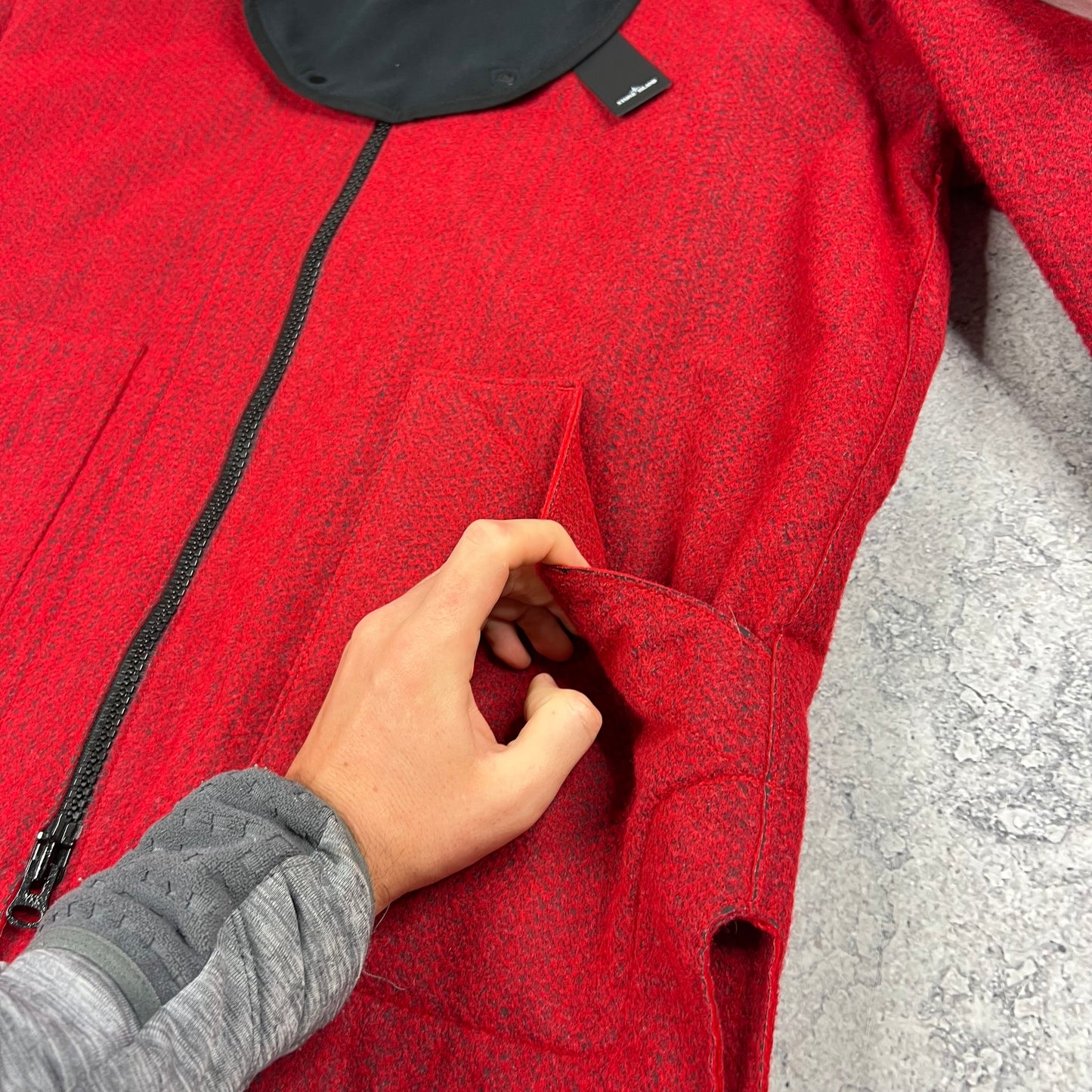 Stone Island Red Needle Punched Reflective Jacket XL 24.5” BNWT
