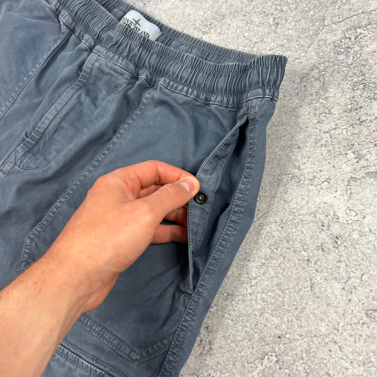 Stone Island Blue Comfort Cargo Shorts W30”