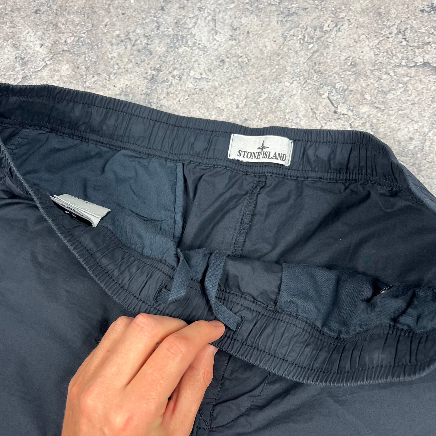 Stone Island Navy Cuffed Cargo Trousers W38”