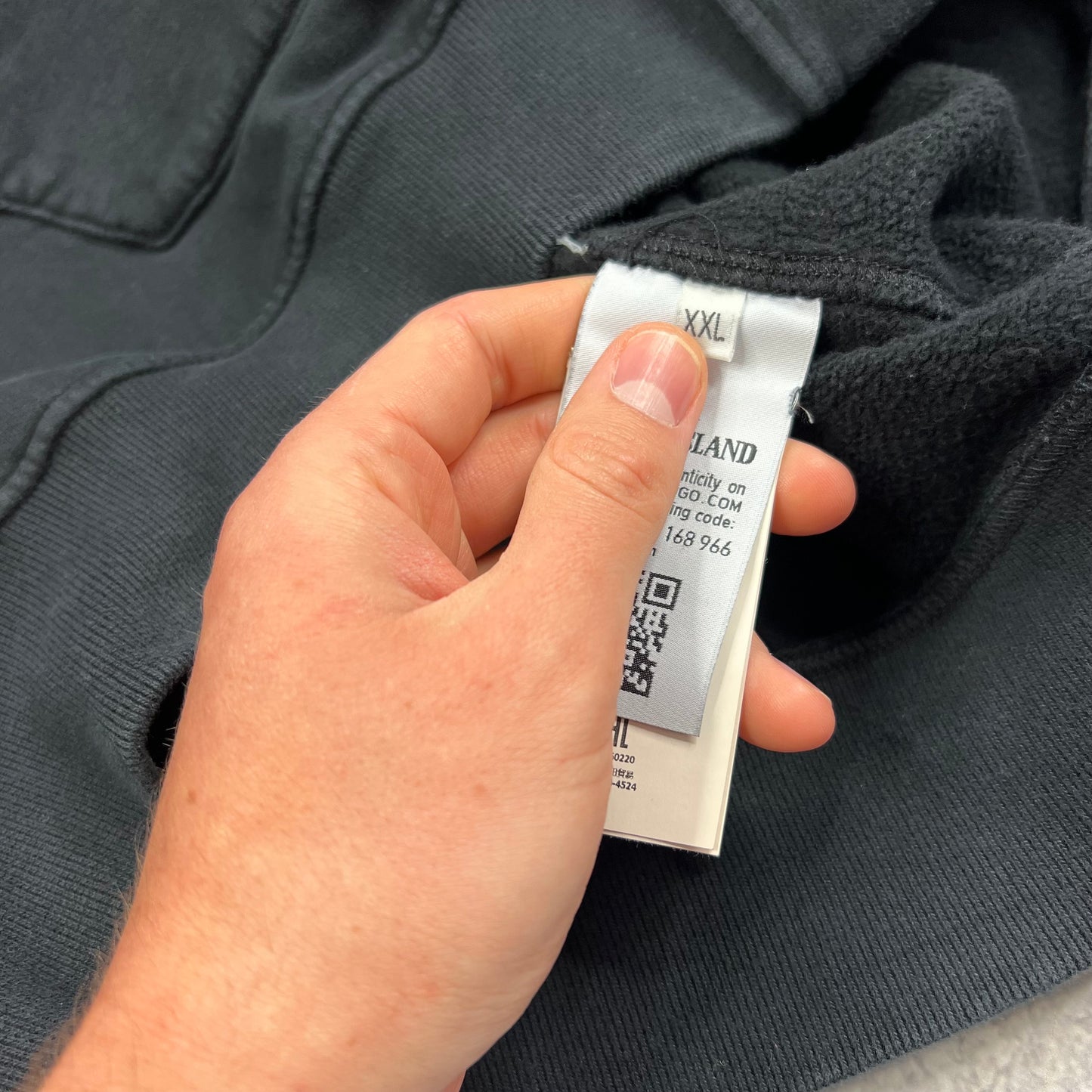 Stone Island Black Full Zip Hoodie XXL 23.5”