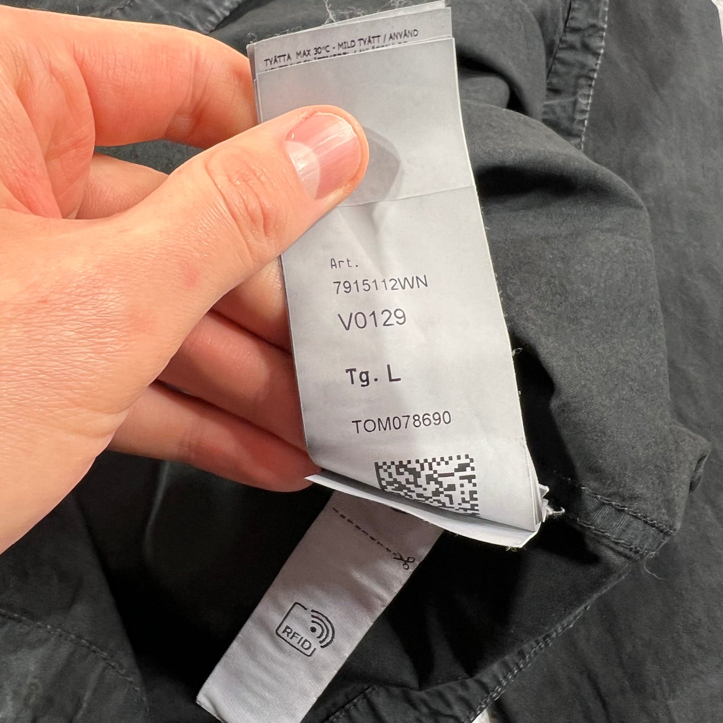 Stone Island Black Garment Dyed Overshirt Large 25”