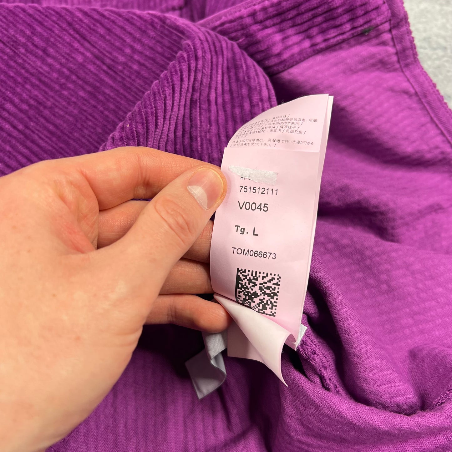 Stone Island Purple Corduroy Shirt Large 22”