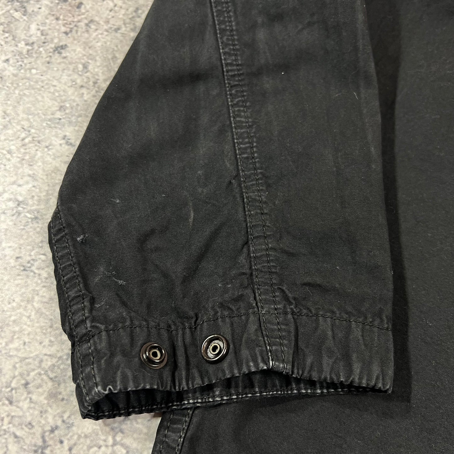 Stone Island Black Garment Dyed Overshirt Large 25”