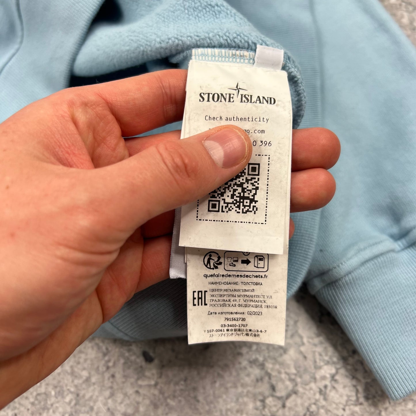 Stone Island Blue Quarter Zip Sweatshirt XL 23.75” BNWT