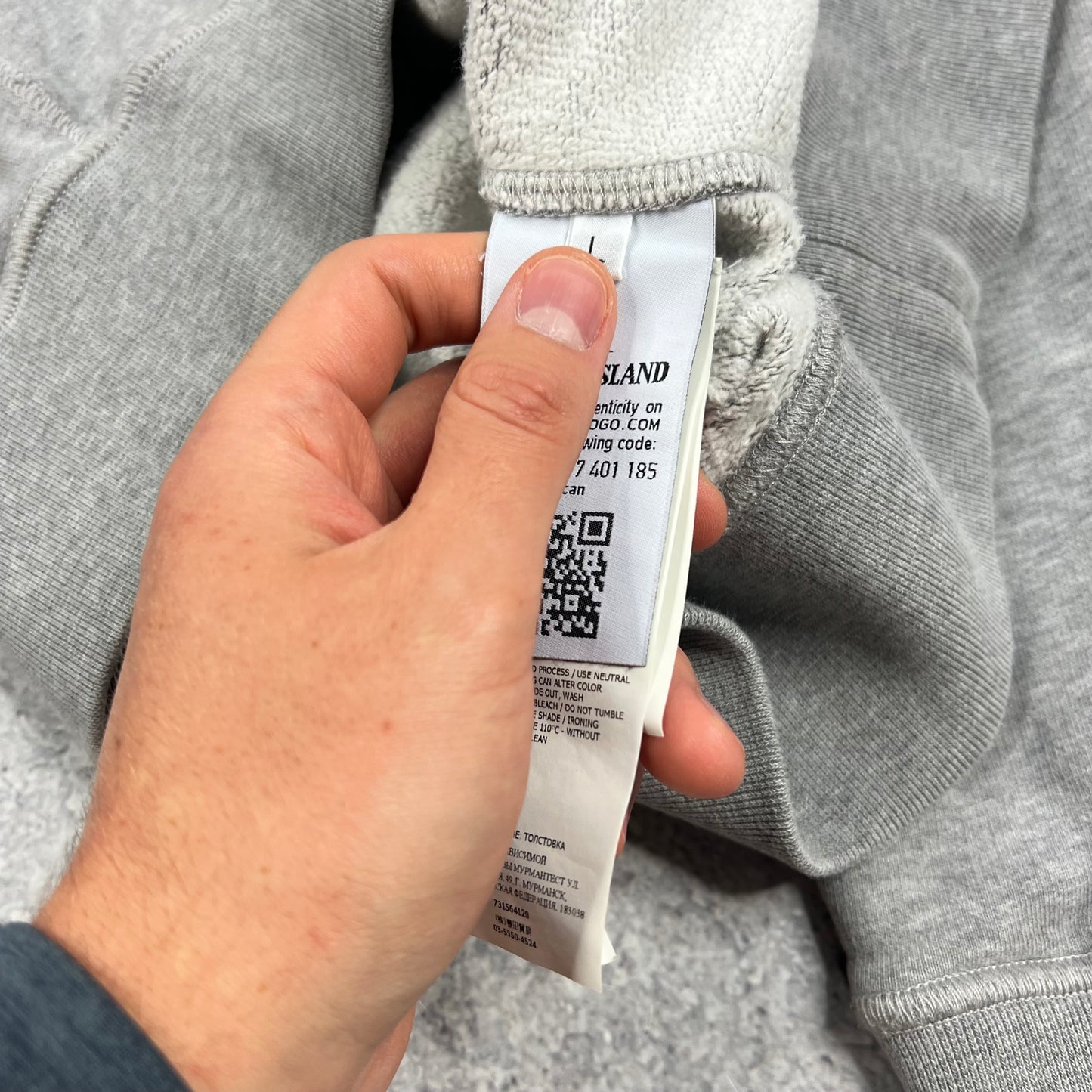 Stone Island Grey Hoodie Large 22.5”