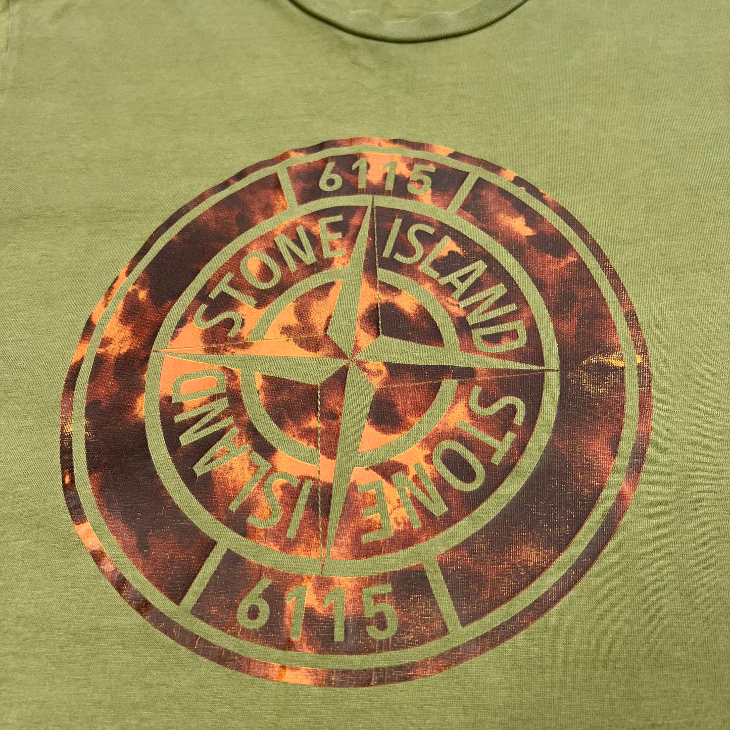 Stone Island Khaki Tortoise Camo T-Shirt Large 20.5”