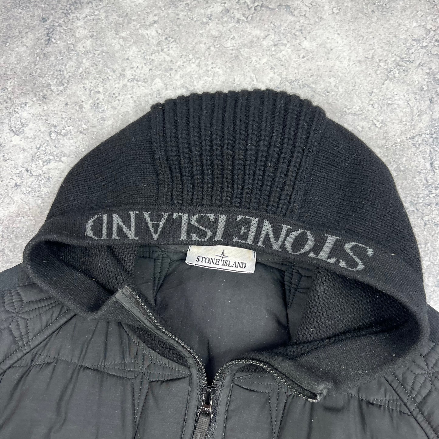 Stone Island Black Cupro Cotton Stella Primaloft Jacket Large 22.5”