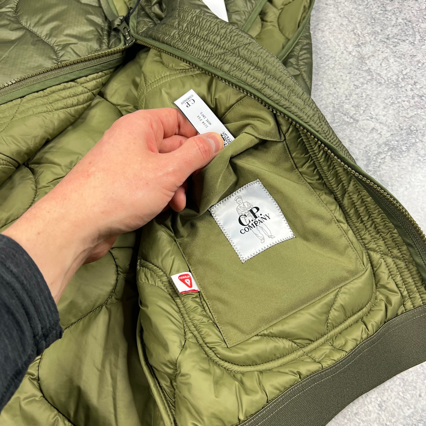 CP Company Khaki Primaloft Liner Vest Large 22.5” BNWT