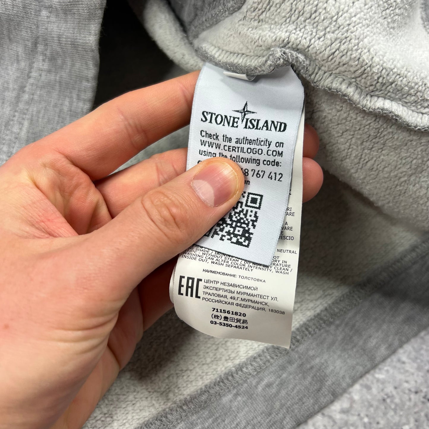 Stone Island Grey Mock Neck Sweatshirt 3XL 27.5”