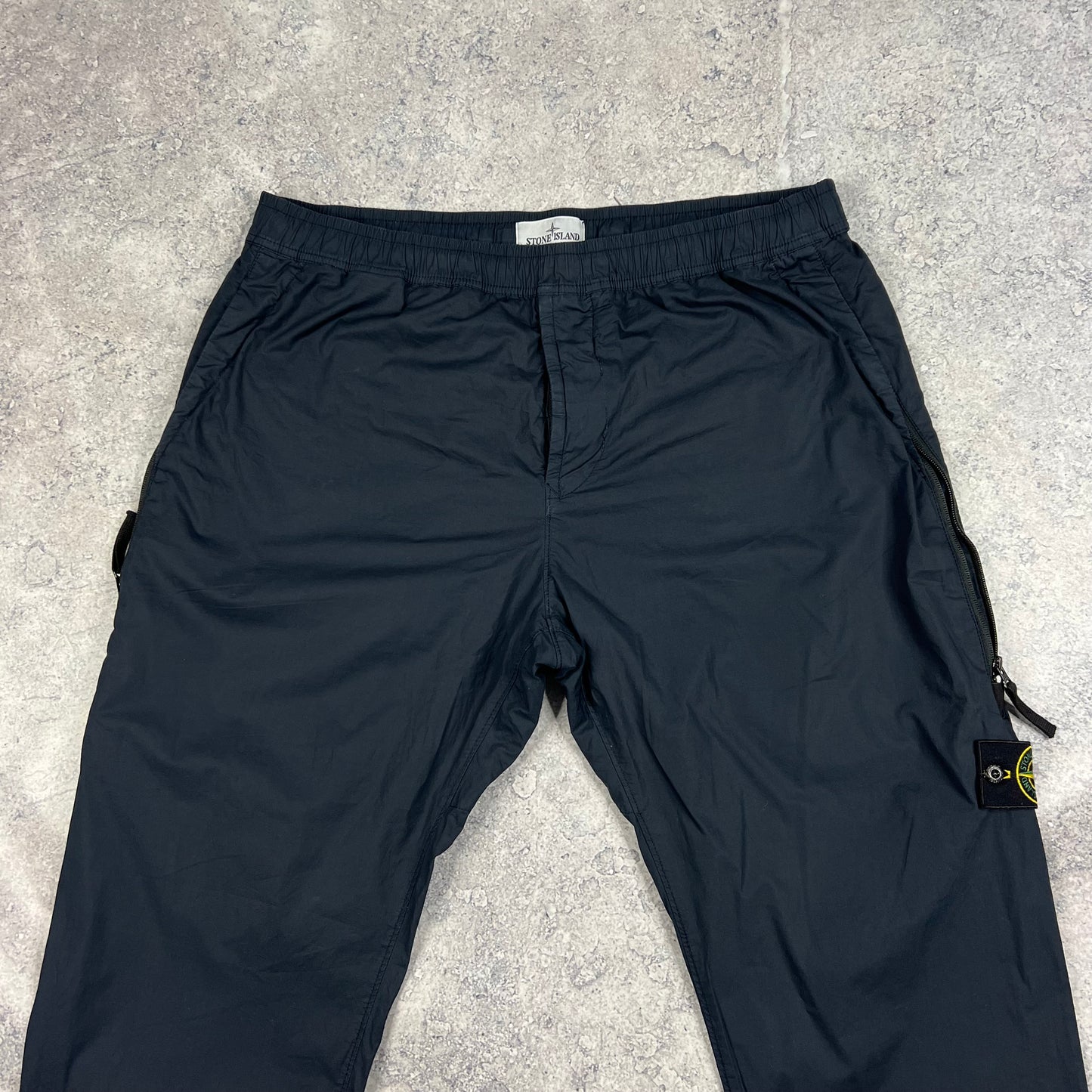 Stone Island Navy Cuffed Cargo Trousers W38”