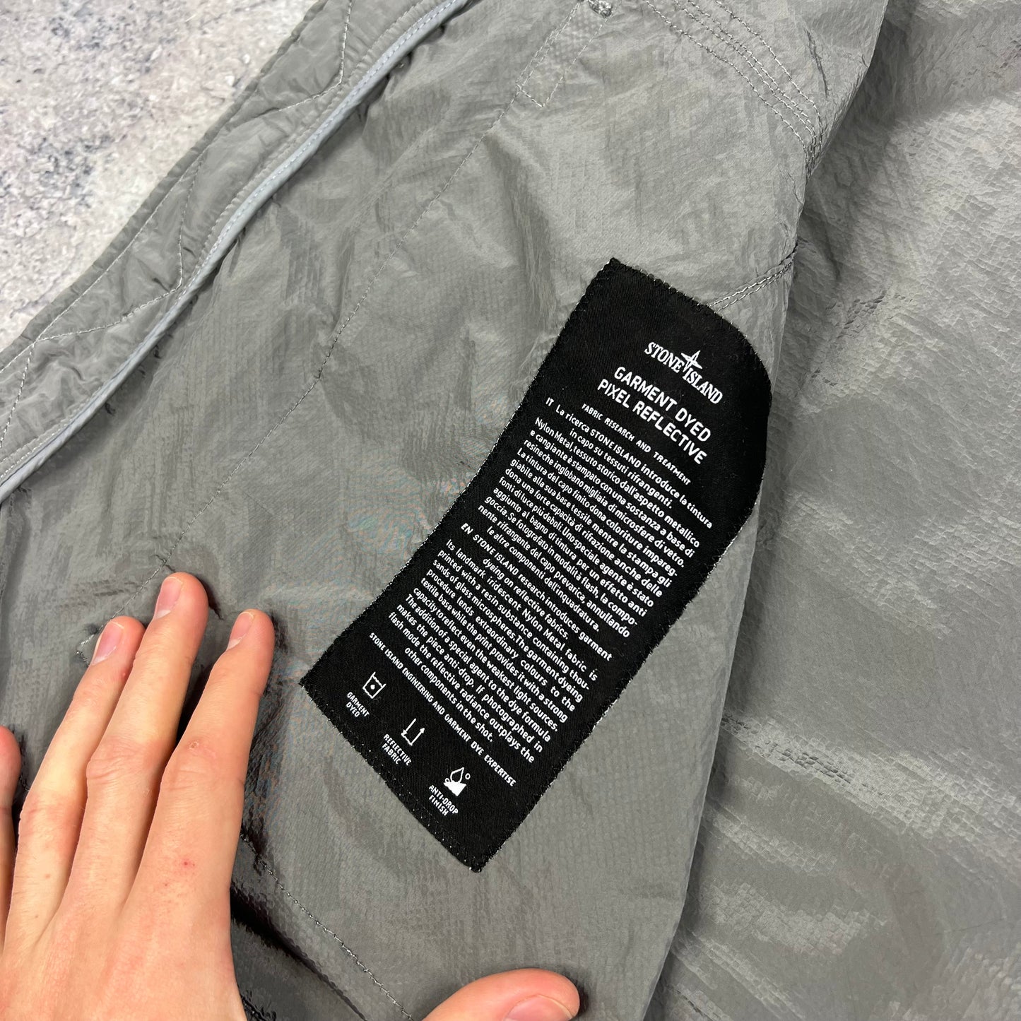 Stone Island Pixel Reflective Bomber Jacket XXL 25.25”