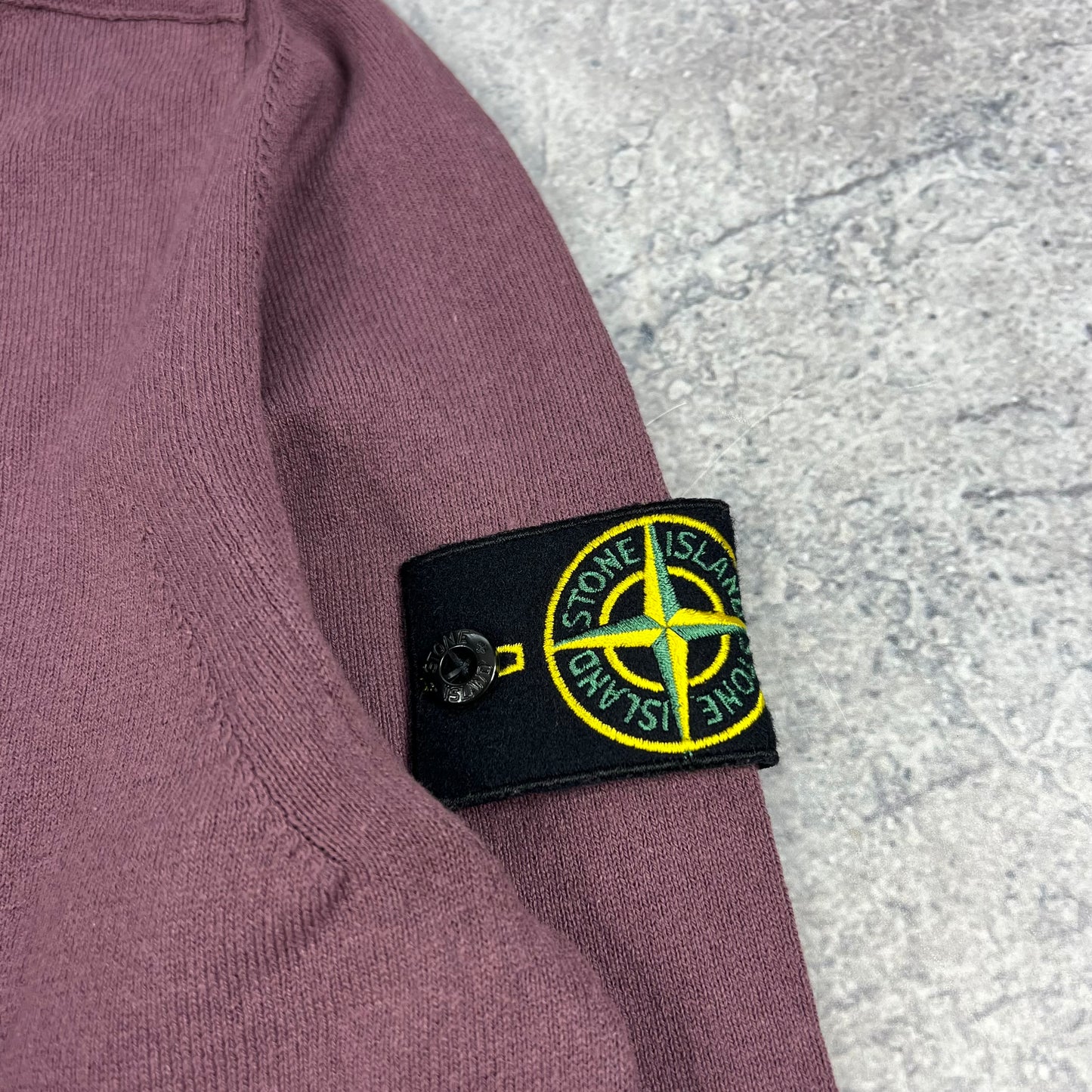 Stone Island Wine Knit Jumper Medium 20.75”