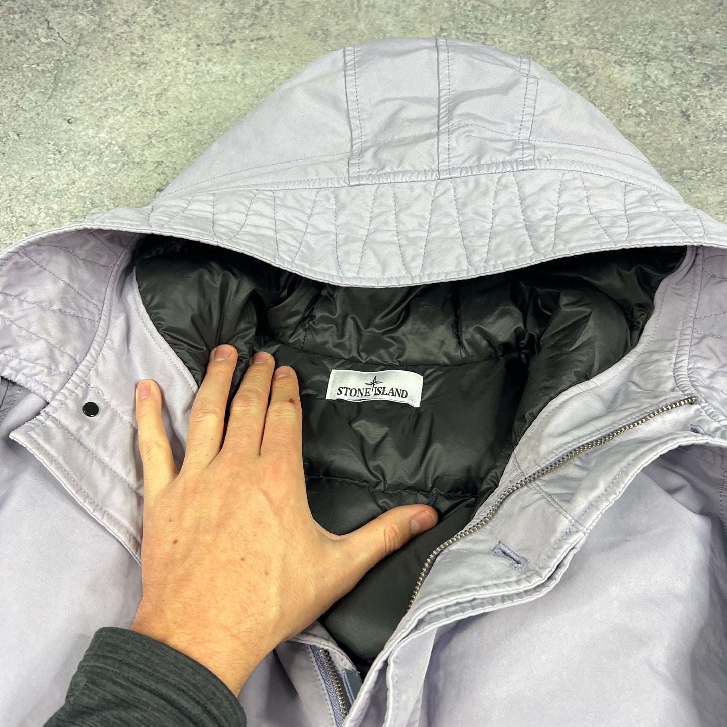 Stone Island Lilac David Down TC Jacket Large 24.5”