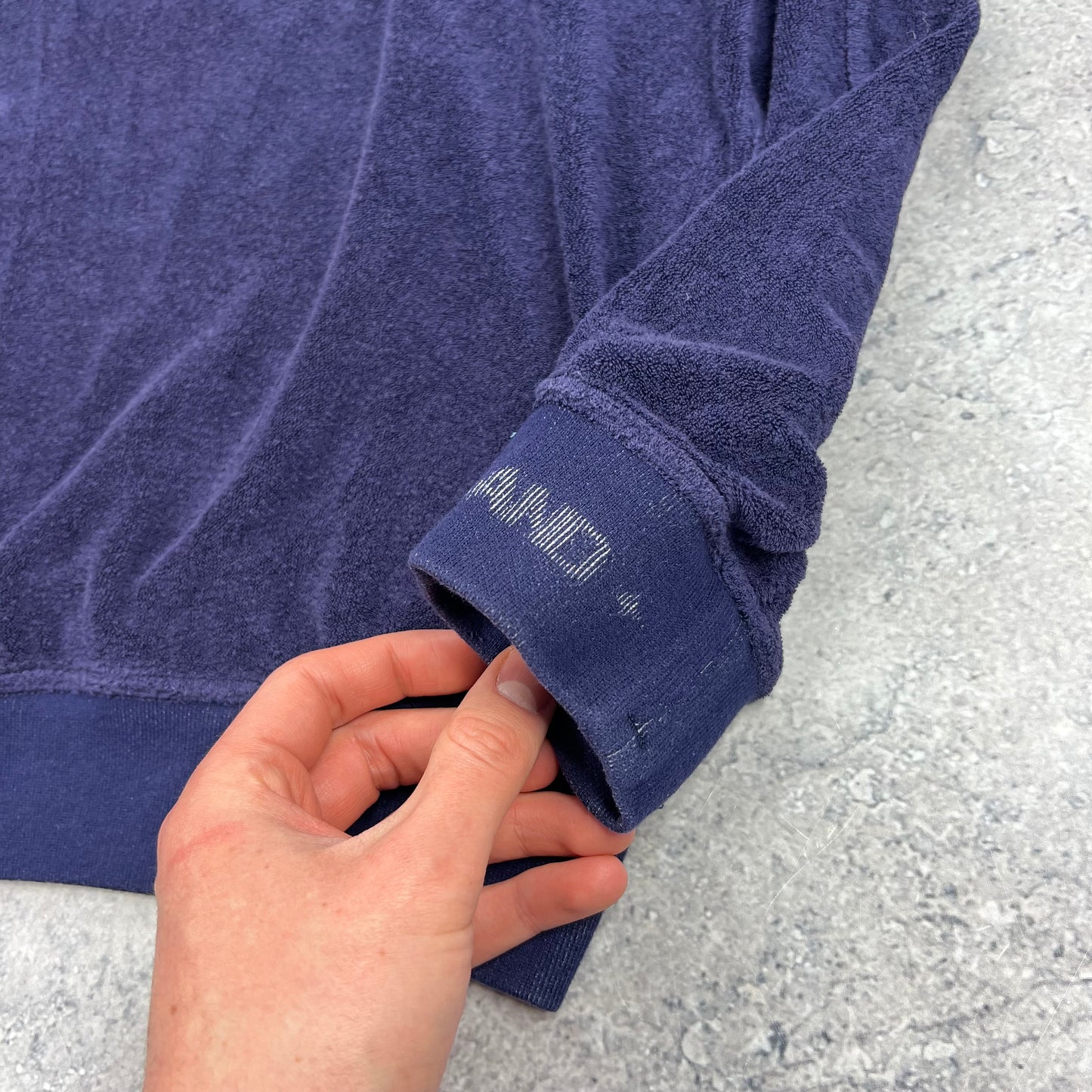 Stone Island Blue Terry Fleece Sweatshirt XL 26.5”
